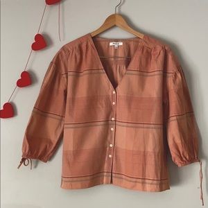 Madewell poet’s shirt ruched shoulder & back S M